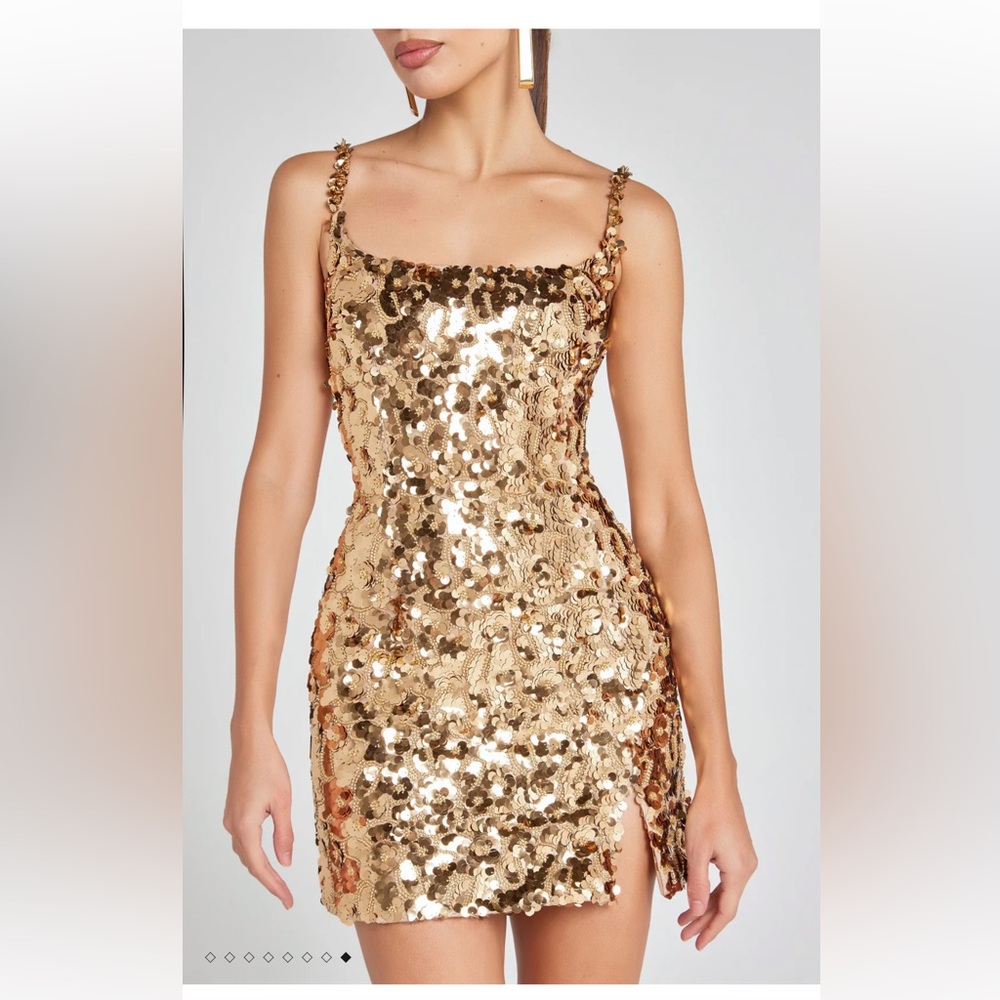 NADINE MERABI KARLIE GOLD DRESS - Picture 9 of 16